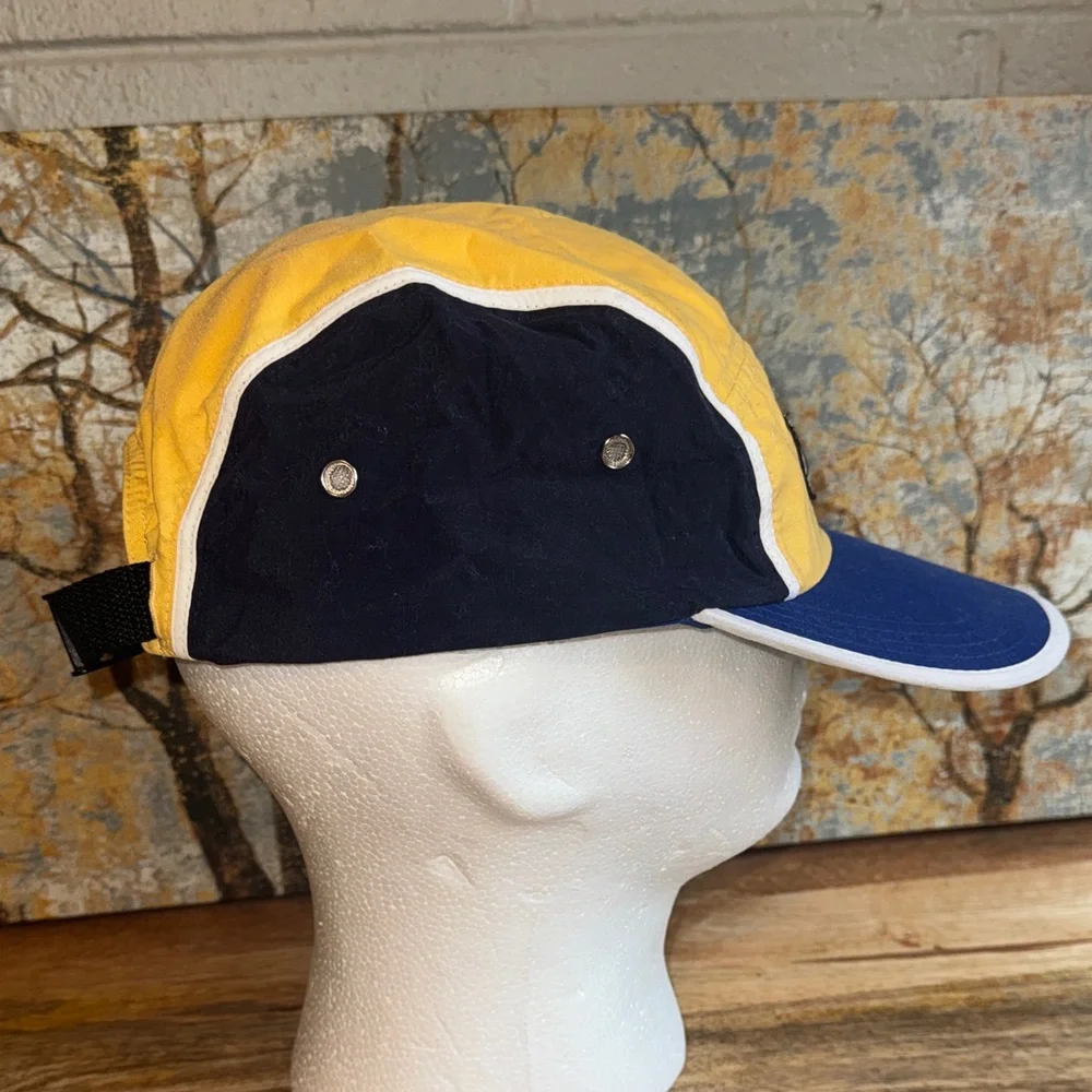 Chaps Ralph Lauren 90’s Y2K Yellow & Navy color block skater/biking hat - Picture 3 of 9